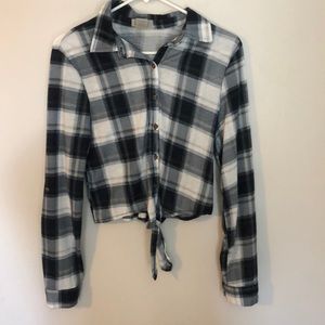 cropped plaid tie up